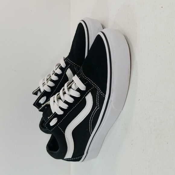 Van's Kids Old Skool Low Top Black & White Sneakers size 3½ women's 5 - Picture 5 of 13